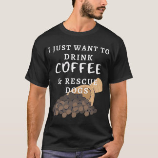 Grappige koffie en honden Golden Retriever Duitse  T-shirt