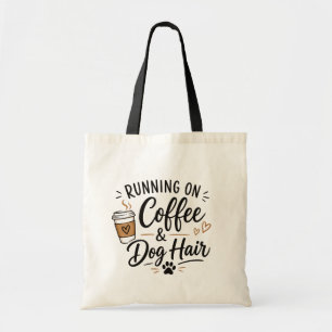 Grappige koffie- en hondenliefhebber boodschappent tote bag