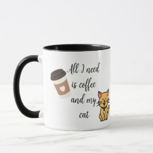 Grappige Koffie en Kat Keramische Mok