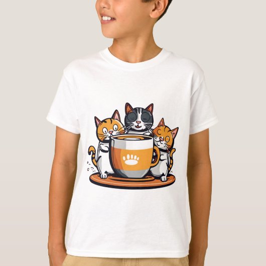 Grappige Koffie en kratten voor kinderen T-Shirt (Voorkant)