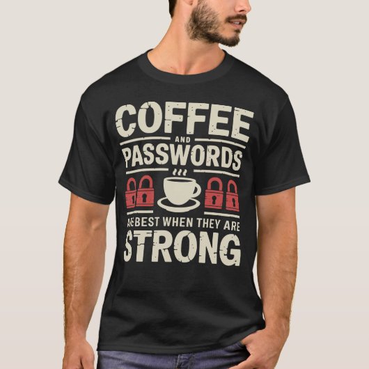Grappige koffie en veiligheid t-shirt (Voorkant)