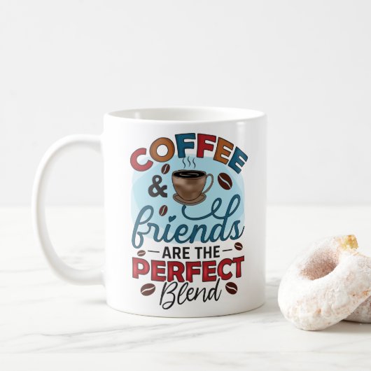 Grappige koffie en vrienden zijn de perfecte mix koffiemok (Met donut)