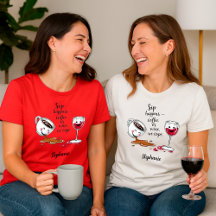 Grappige koffie- en wijnliefhebbers gepersonalisee