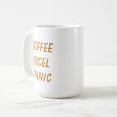 Grappige koffie Excel paniek herhaling Koffiemok (Voorkant links)