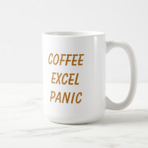 Grappige koffie Excel paniek herhaling Koffiemok