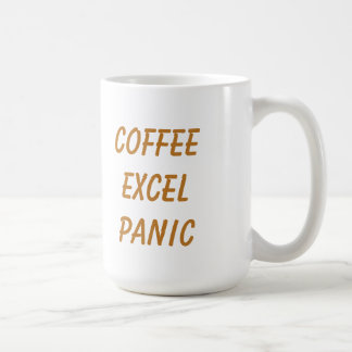 Grappige koffie Excel paniek herhaling Koffiemok