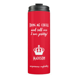 Grappige koffie gepersonaliseerde naam stijl thermosbeker