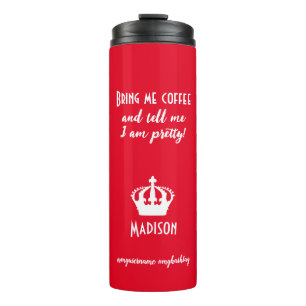 Grappige koffie gepersonaliseerde naam stijl thermosbeker