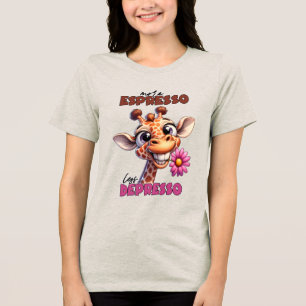 Grappige koffie giraffe woord art espresso Tri-Blend shirt