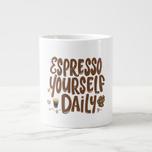 Grappige koffie grap grote koffiekop