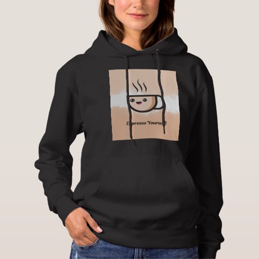 Grappige koffie grap hoodie (Voorkant)