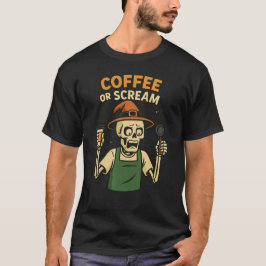 Grappige koffie Halloween T-shirt