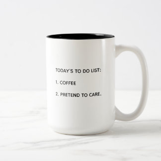 grappige koffie humor collega citaat minimalistisc tweekleurige koffiemok