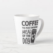 Grappige koffie is de belangrijkste maaltijd van d latte mok (Rechterhoek)