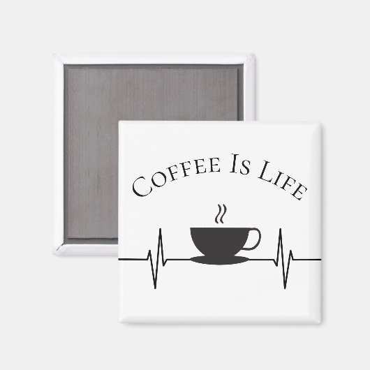 Grappige koffie is het leven hartslag nieuwigheid magneet (Voorkant / Achterkant)