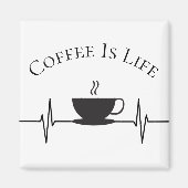 Grappige koffie is het leven hartslag nieuwigheid magneet (Voorkant)