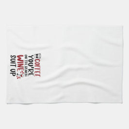 Grappige koffie Je bent op de bank wijn pak omhoog Theedoek