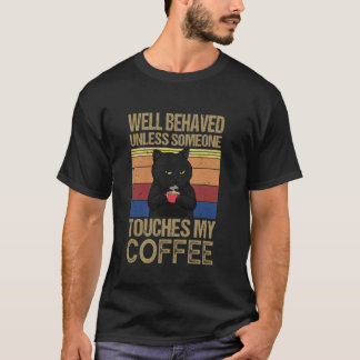 Grappige koffie kat cafeïne koffie liefhebber t-shirt