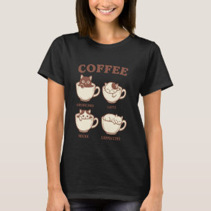 Grappige koffie kat latte Americano Mocha T-shirt