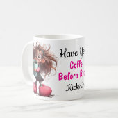 Grappige koffie klassieke mok, 330 ml koffiemok (Voorkant links)