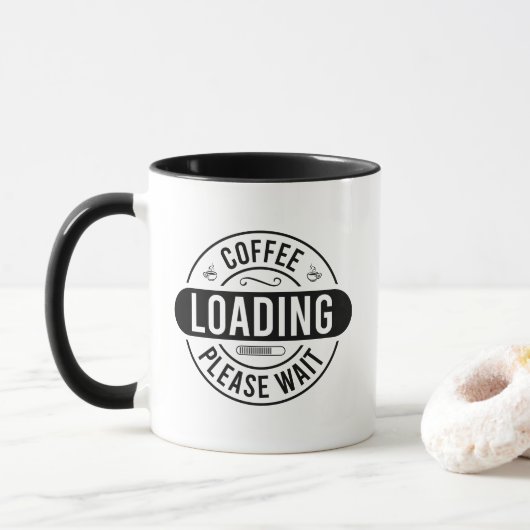 Grappige koffie laadwoordkunst mok (Met donut)