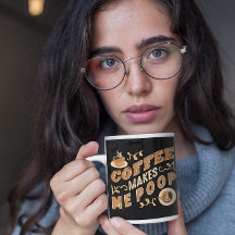 Grappige koffie laat me poepen