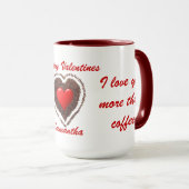 Grappige koffie & liefde hart Valentijnse  Mok (Voorkant rechts)