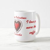 Grappige koffie & liefde hart Valentijnse  Mok (Voorkant rechts)