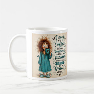 Grappige koffie liefhebber citaat pyjama meisje sc koffiemok