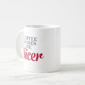 Grappige koffie maakt me mooier rood koffiemok (Voorkant links)