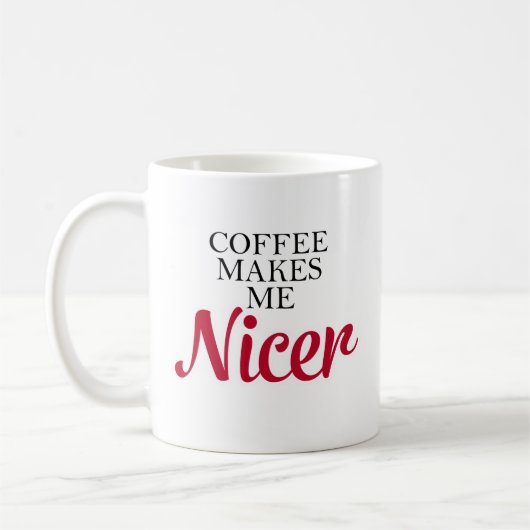 Grappige koffie maakt me mooier rood koffiemok (Links)