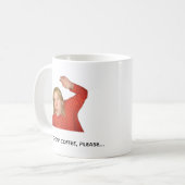 Grappige koffie meme mok – Eén goedkope koffie (Voorkant links)