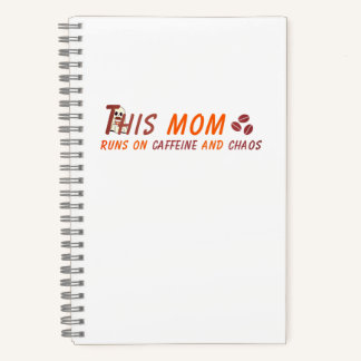 Grappige koffie moeder citaat - cafeïne chaos notitieboek