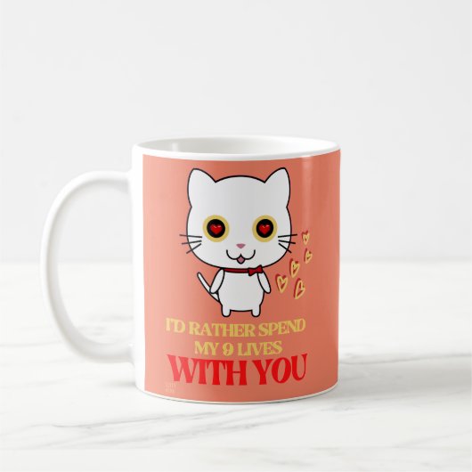 grappige koffie-mok "CUTE CAT" Koffiemok (Links)