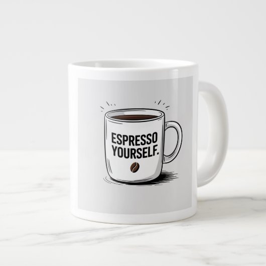 Grappige koffie Mok – "Espresso Yourself" Quote – (Voorkant rechts)
