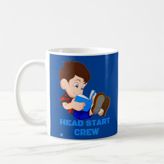 grappige koffie-mok "HEAD START CREW" Koffiemok (Links)