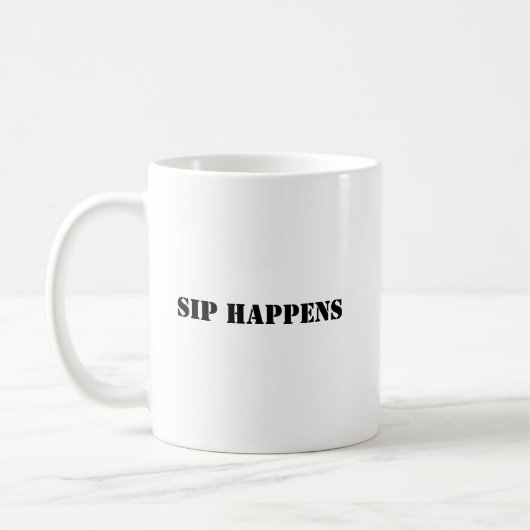 Grappige koffie Mok - Sip Happens (Links)