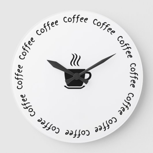 Grappige Koffie Muur Klok - "Koffie O'Clock" (Voorkant)