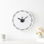 Grappige Koffie Muur Klok - "Koffie O'Clock" (Huis)