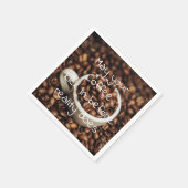 Grappige koffie offerte / koffiebonen servet (Hoek)