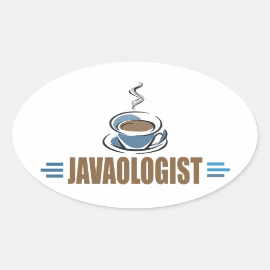 Grappige koffie ovale sticker (Voorkant)