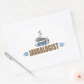 Grappige koffie ovale sticker (Envelop)