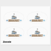 Grappige koffie ovale sticker (Vel)