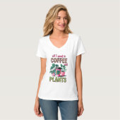 Grappige koffie planten woordkunst t-shirt (Voorkant volledig)