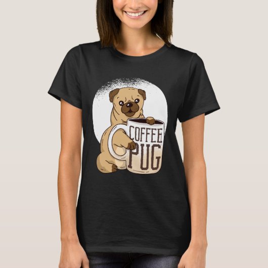 Grappige Koffie PUG Hondenliefhebbers Grafisch Car T-shirt (Voorkant)
