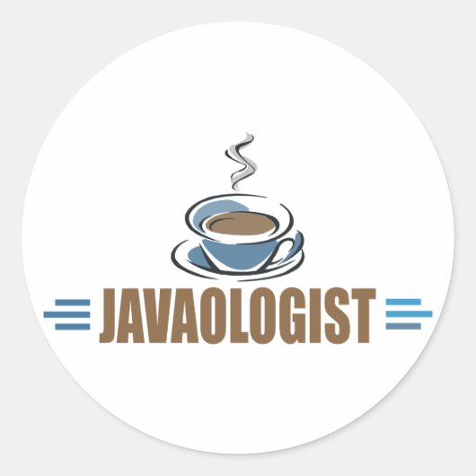 Grappige koffie ronde sticker (Voorkant)