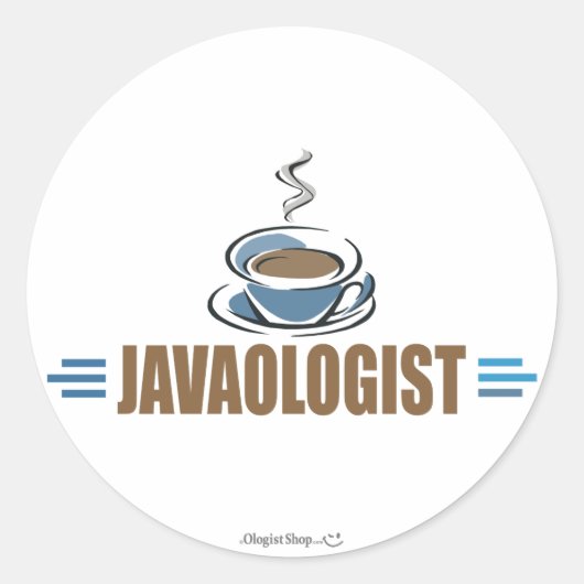 Grappige Koffie Ronde Sticker (Voorkant)
