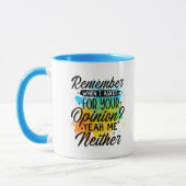 Grappige koffie sarcasme opinie woordkunst mok (Links)