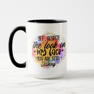 Grappige koffie sarcasme woordkunst gezicht mok