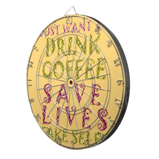 Grappige koffie selfie offerte ontwerp dartbord (Voorkant Rechts)